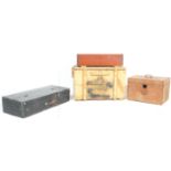 A group of four wooden storage boxes to include a