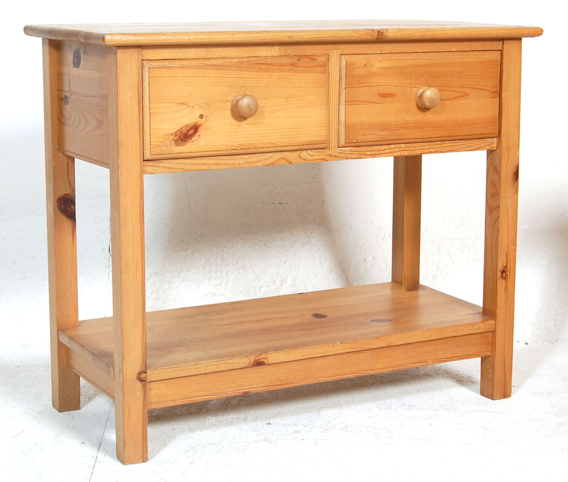 A collection of 20th Century pine furniture to include a single door cupboard with a turned knob - Bild 2 aus 13