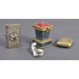 A good collection of early 20th century items to include a Japanese brass matchbox with hinged top