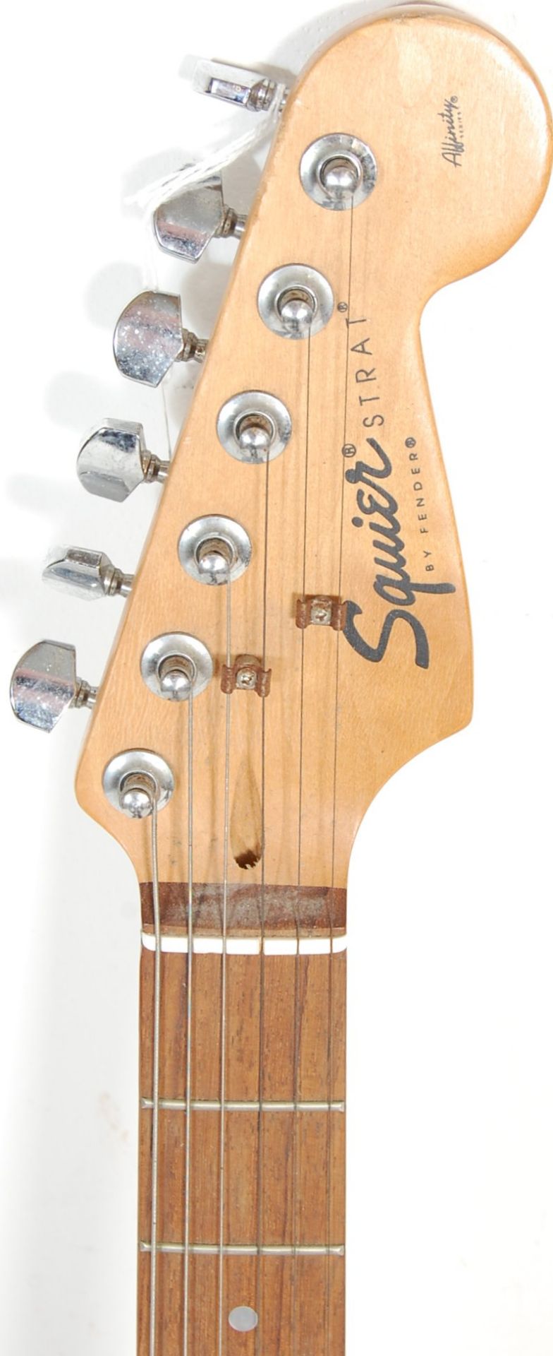 A vintage 90s Squier Strat by Fender Affinity Series Stratocaster electric guitar instrument - Image 3 of 3