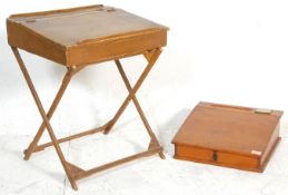 Two vintage early 20th Century oak slopping school