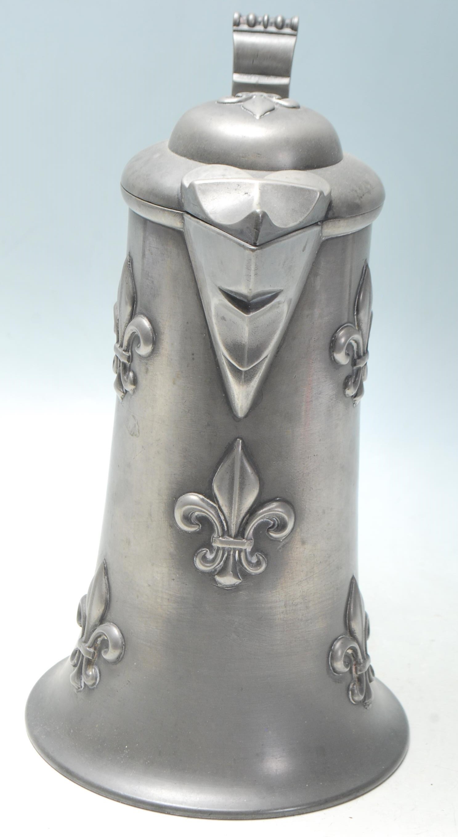 An amazing 19th century large French tankard with hinged lid, parrot beak spout, cylindrical - Image 3 of 11