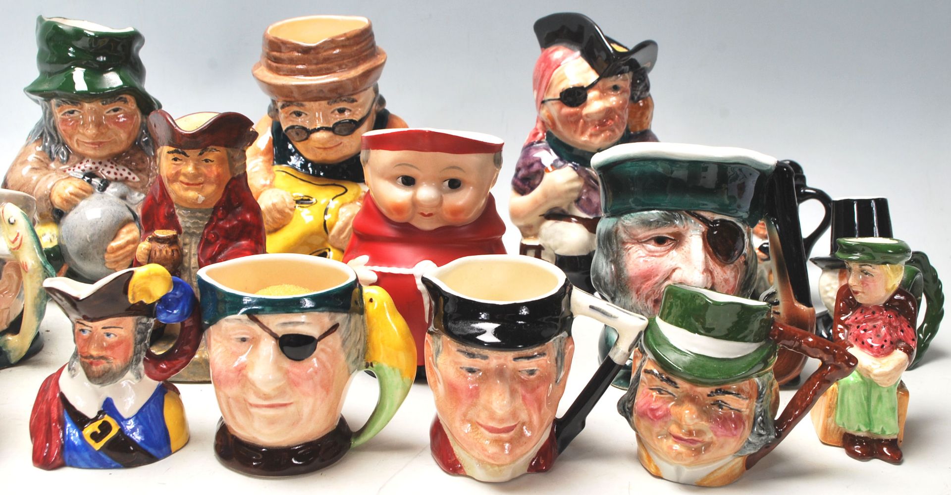 A large collection of miniature 20th Century character Toby Jugs to include, Sylvac, Royal - Image 7 of 8