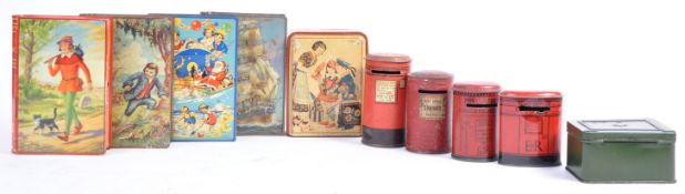 A COLLECTION OF VINTAGE TIN PLATE MONEY BOXES