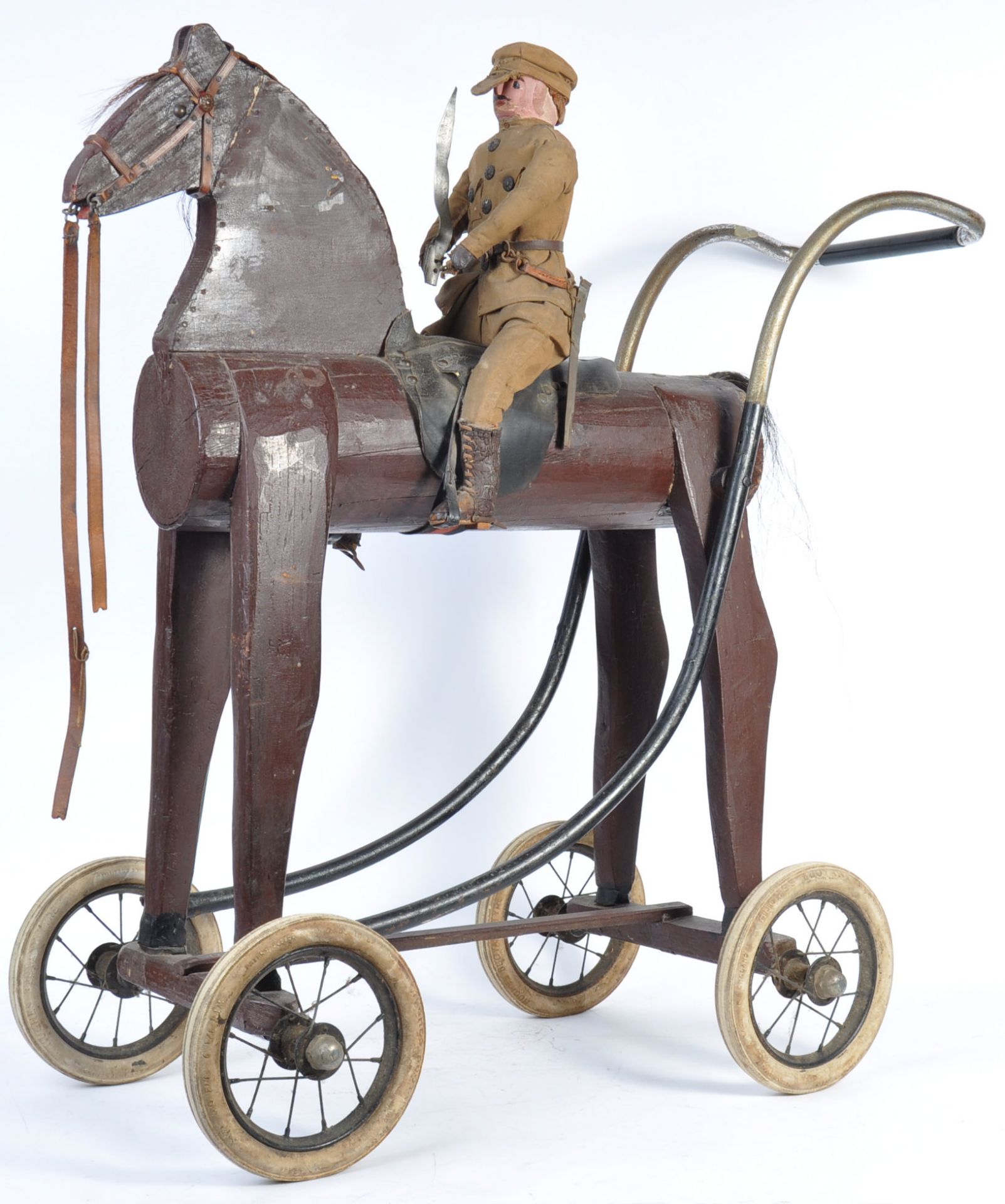 RARE WWI FIRST WORLD WAR ROCKING HORSE WITH SOLDIER - PROVENANCE