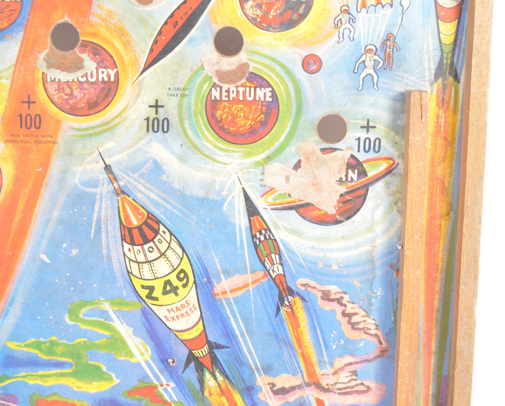 1950'S SPACE ROCKETEER PIN-TABLE BAGATELLE GAME BOARD - Bild 3 aus 6