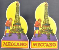 TWO VINTAGE MECCANO IN-STORE SHOP DISPLAY CARD STANDEES
