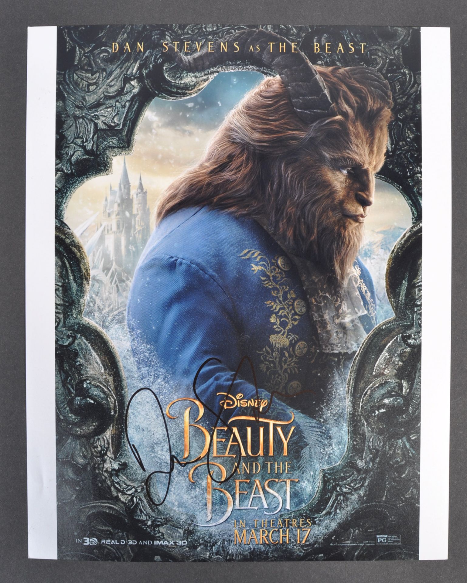 DISNEY - BEAUTY AND THE BEAST - DAN STEVENS - SIGNED PHOTOGRAPH