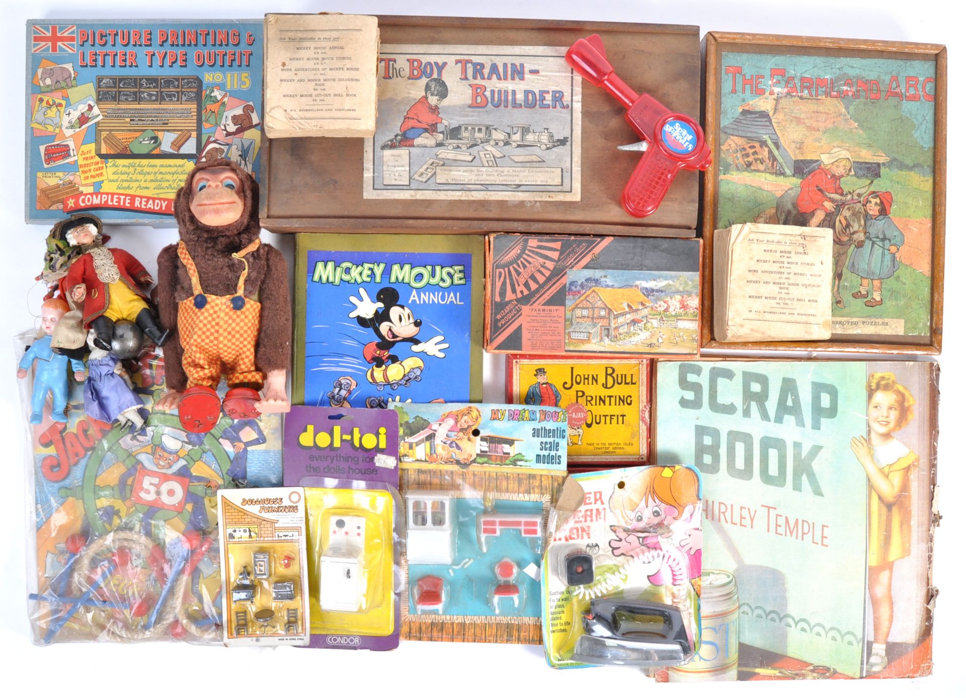 COLLECTION OF ASSORTED ANTIQUE / VINTAGE TOYS & GAMES