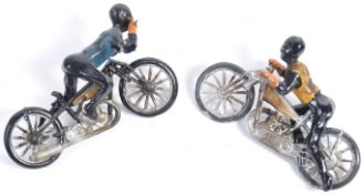 PAIR OF EARLY 1930'S JOHILLCO LEAD SPEEDWAY MOTORCYCLE FIGURES