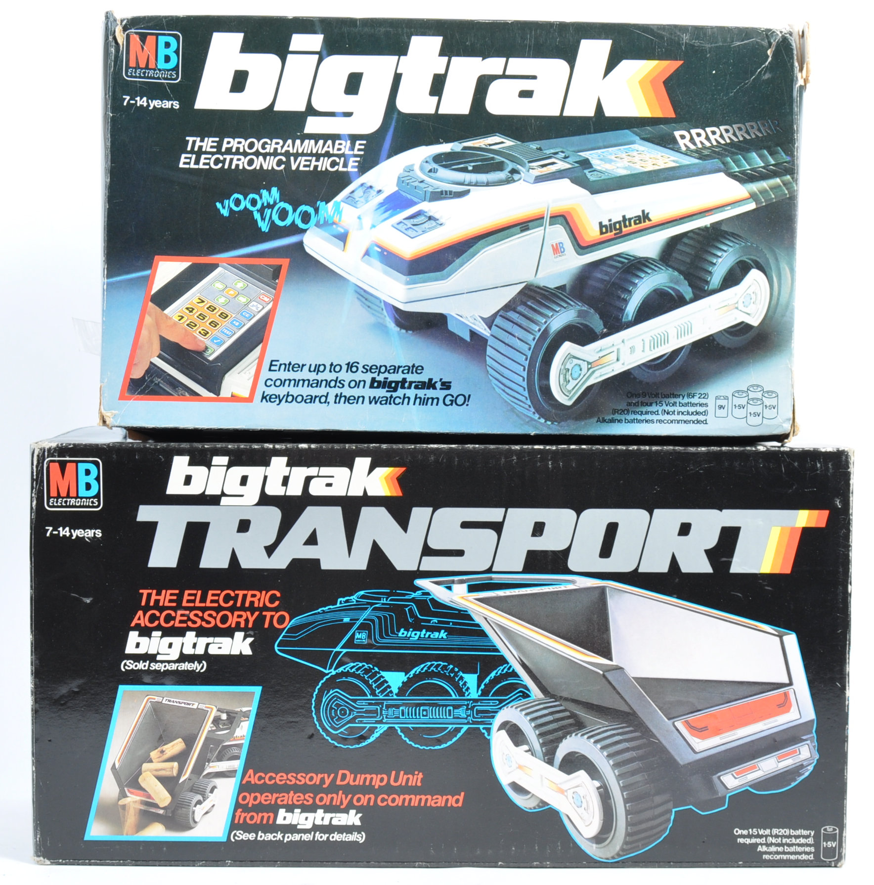 TWO VINTAGE MB ELECTRONICS ' BIGTRAK ' BOXED SETS