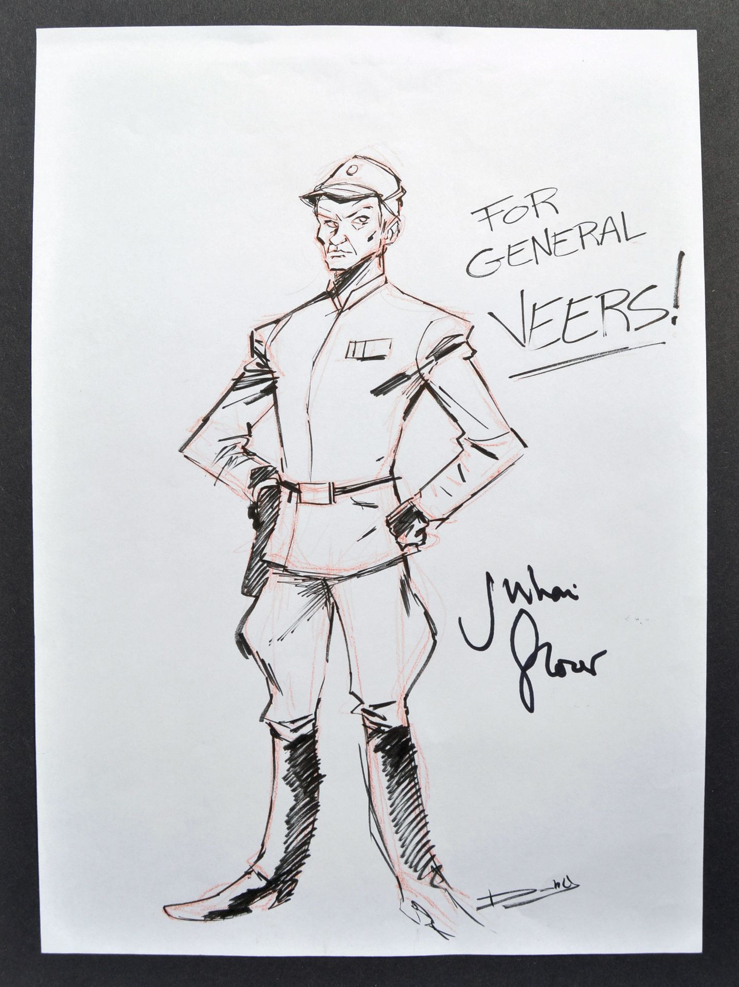 JULIAN GLOVER - STAR WARS - FAN ART SKETCH - SIGNED