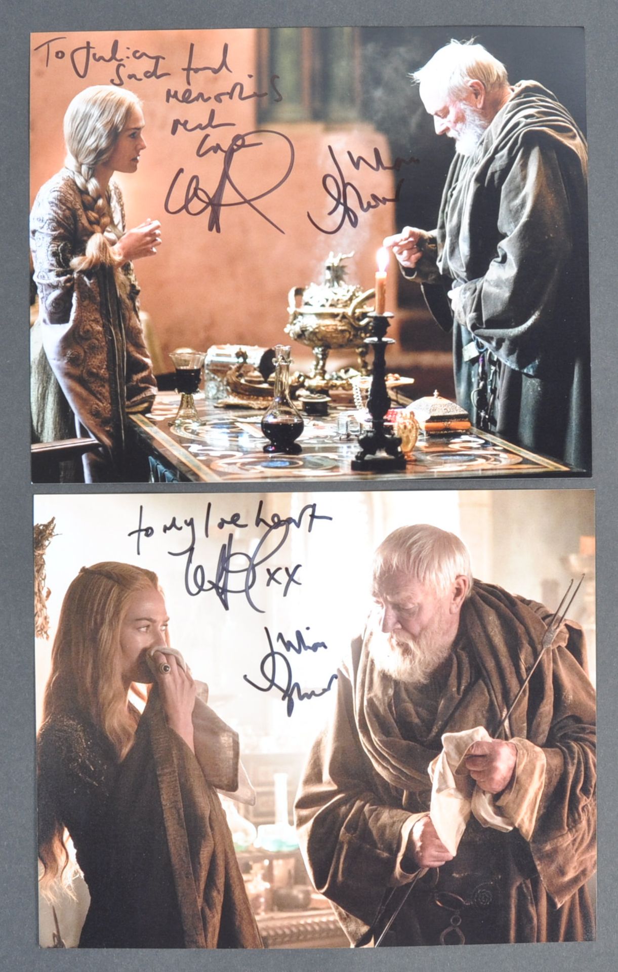 GAME OF THRONES - AUTOGRAPHED PHOTOGRAPHS TO JULIAN GLOVER