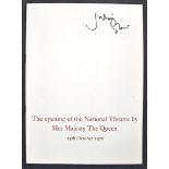 JULIAN GLOVER'S PERSONAL OPENING OF THE NATIONAL THEATRE BROCHURE