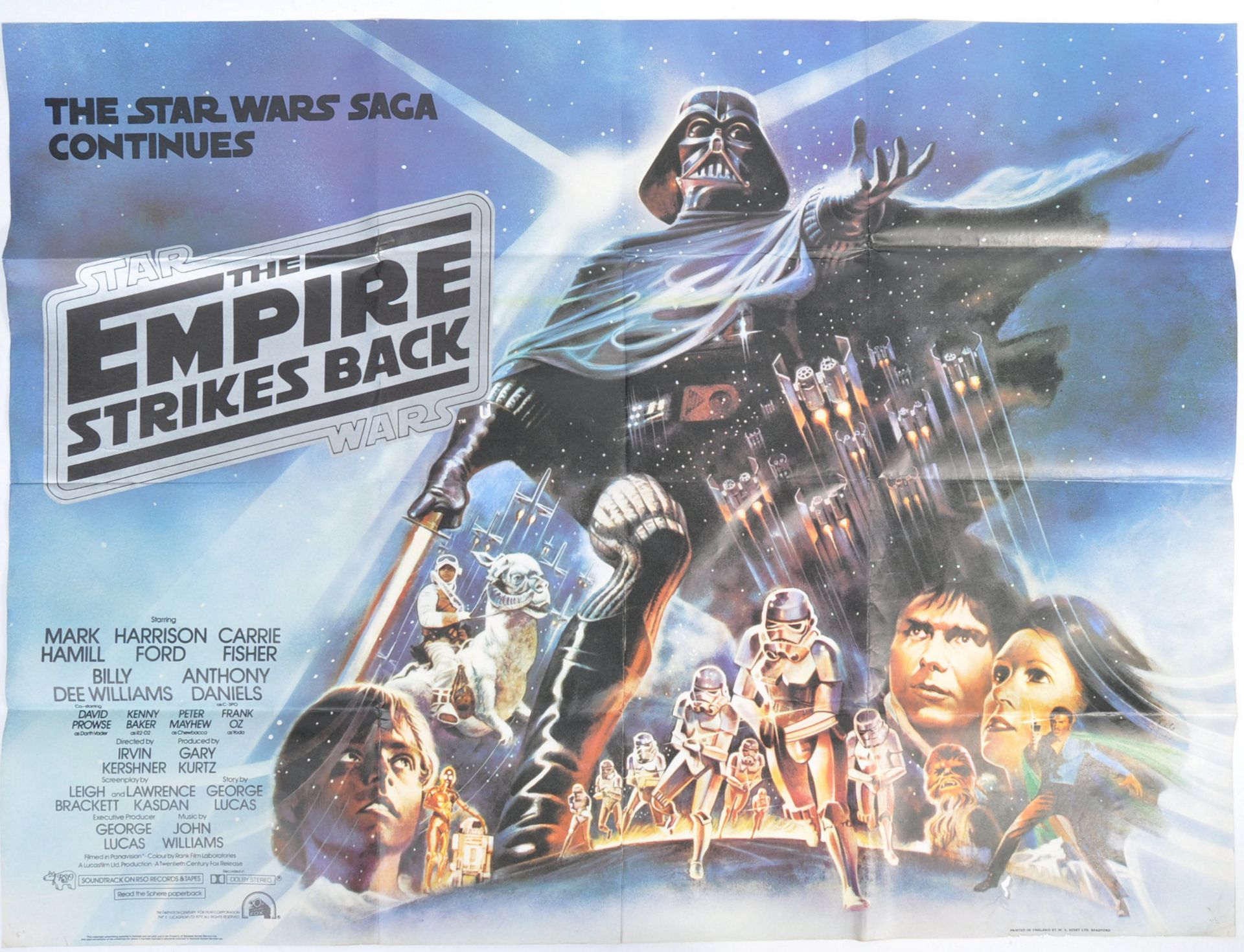 STAR WARS THE EMPIRE STRIKES BACK ORIGINAL UK QUAD POSTER