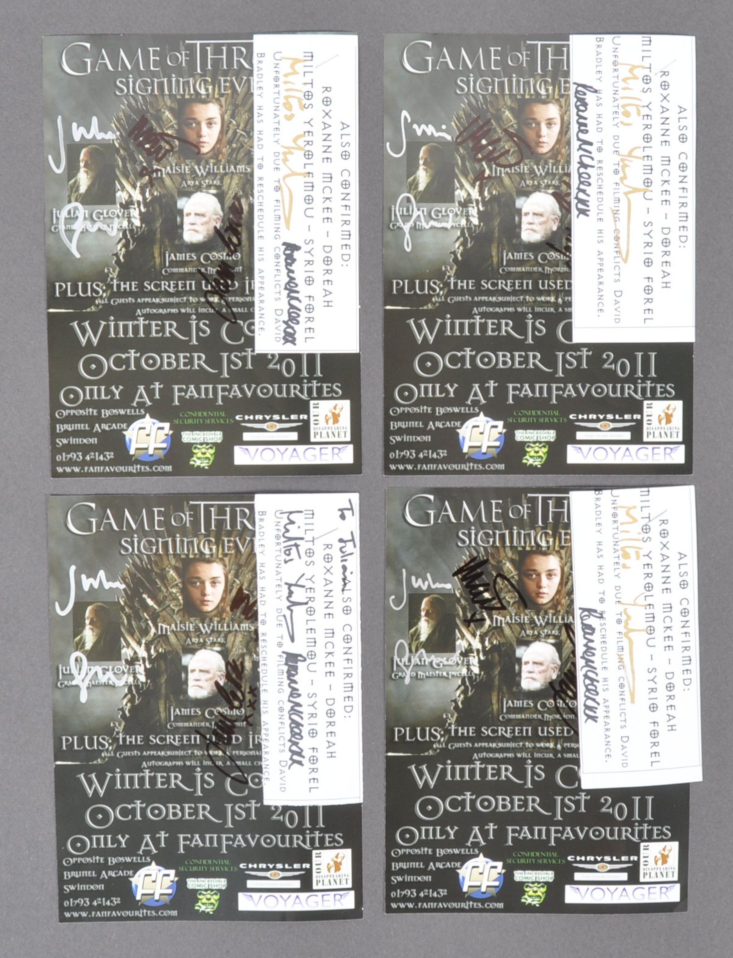 GAME OF THRONES - MULTI-SIGNED CAST LEAFLET COLLECTION