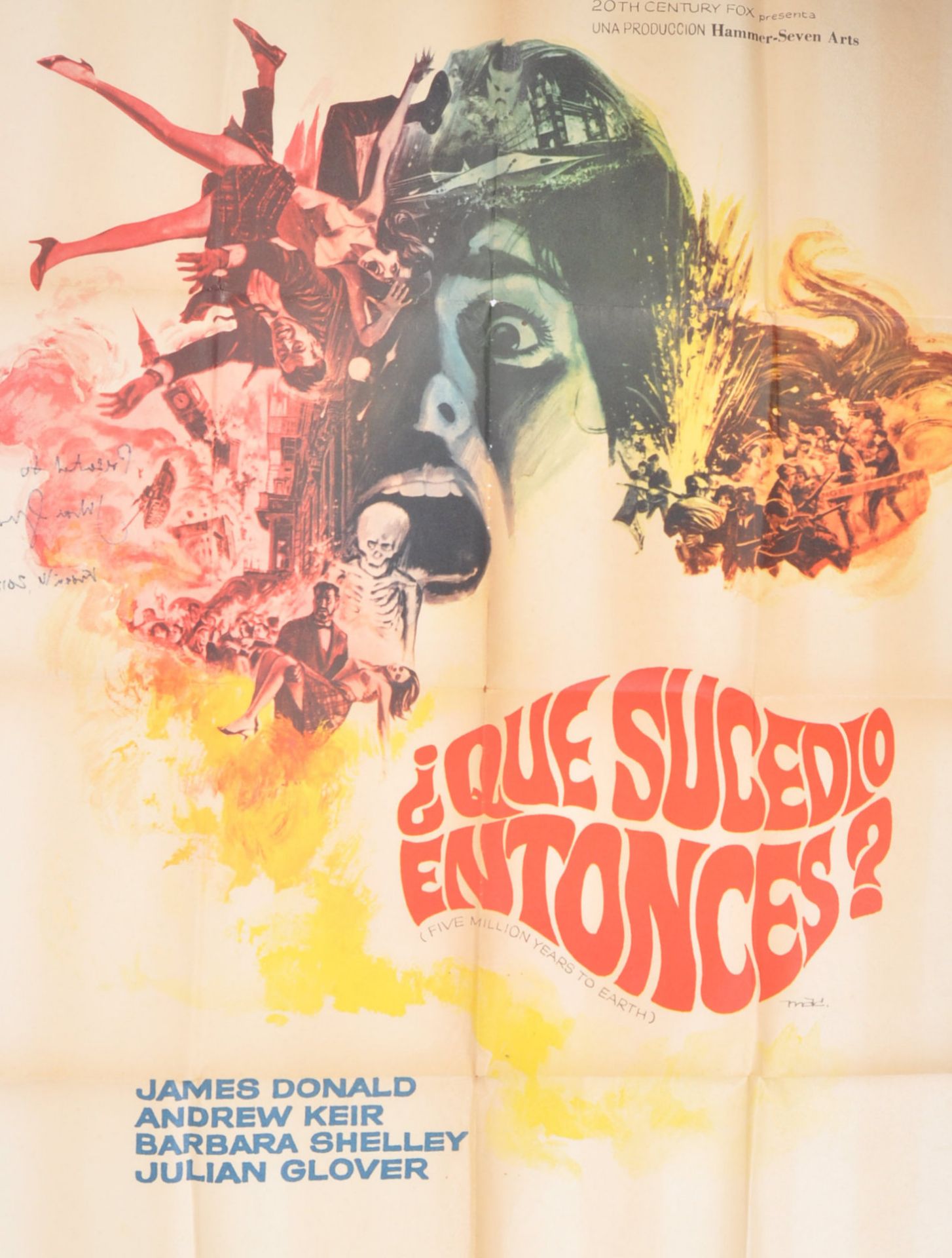 QUATERMASS AND THE PIT (1967) RARE SPANISH MOVIE POSTER