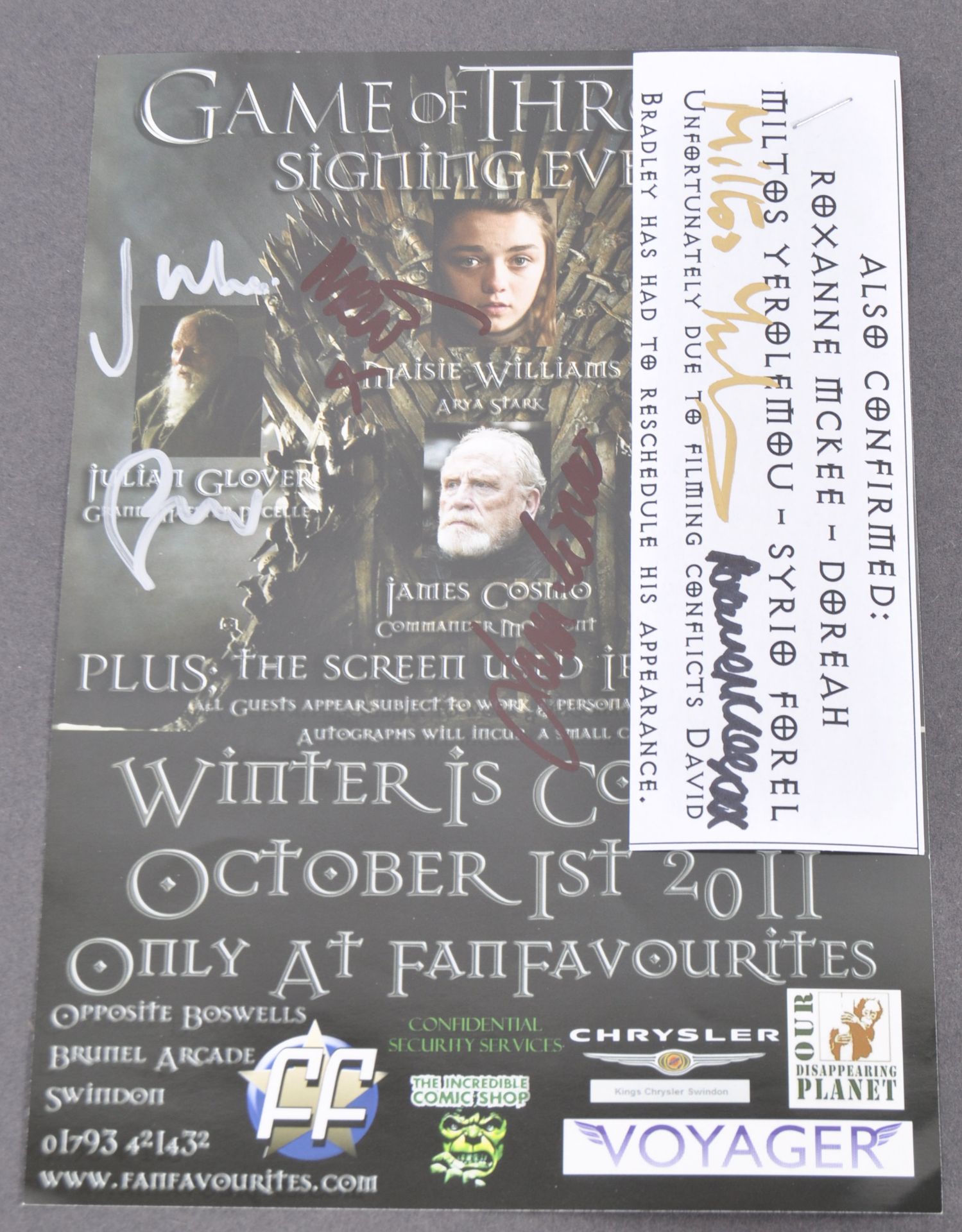 GAME OF THRONES - MULTI-SIGNED CAST LEAFLET COLLECTION - Bild 3 aus 3
