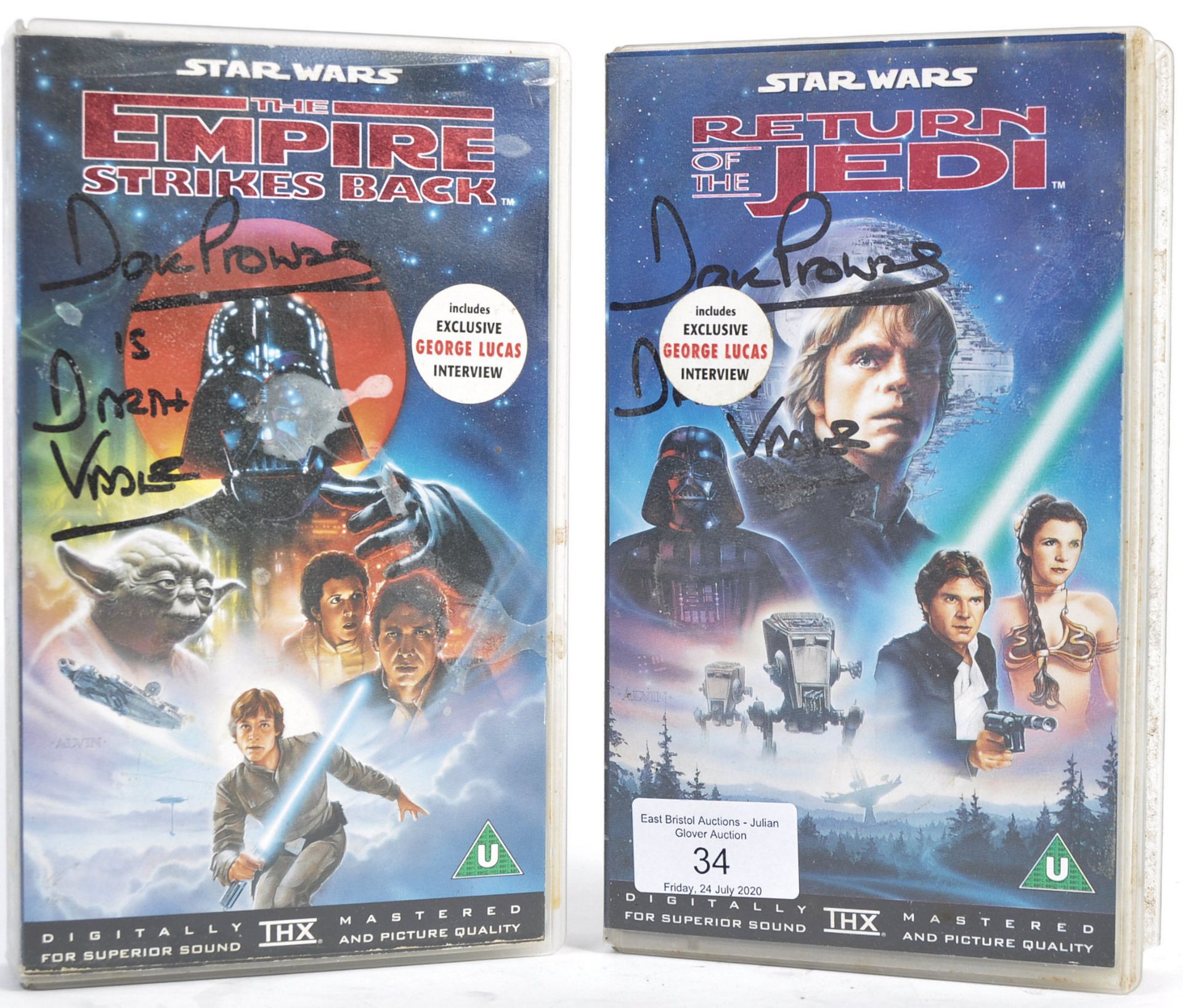 STAR WARS - DAVE PROWSE AUTOGRAPHED VHS COVERS