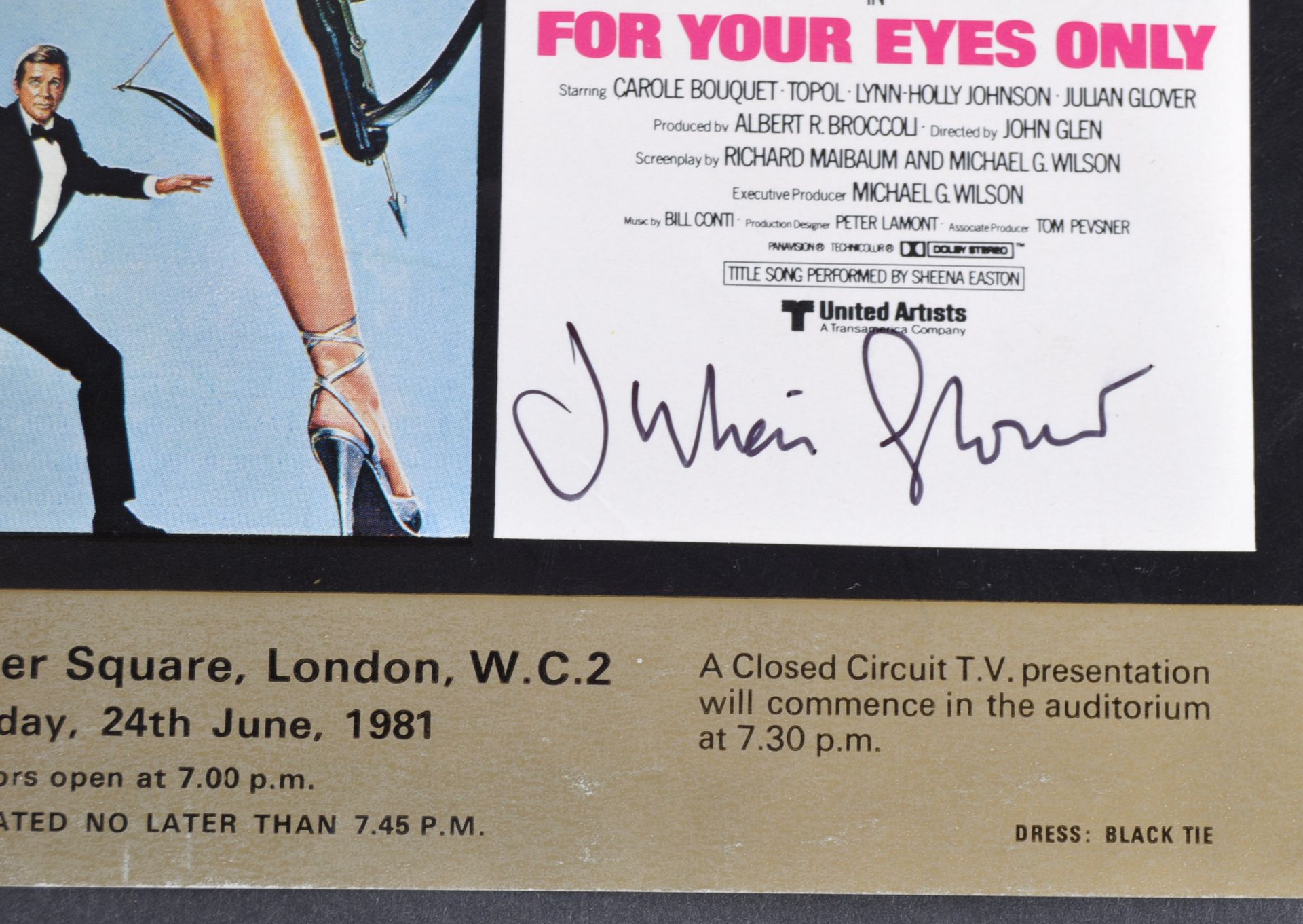 JAMES BOND - JULIAN GLOVER'S PERSONAL TICKET TO THE PREMIERE - Bild 3 aus 6