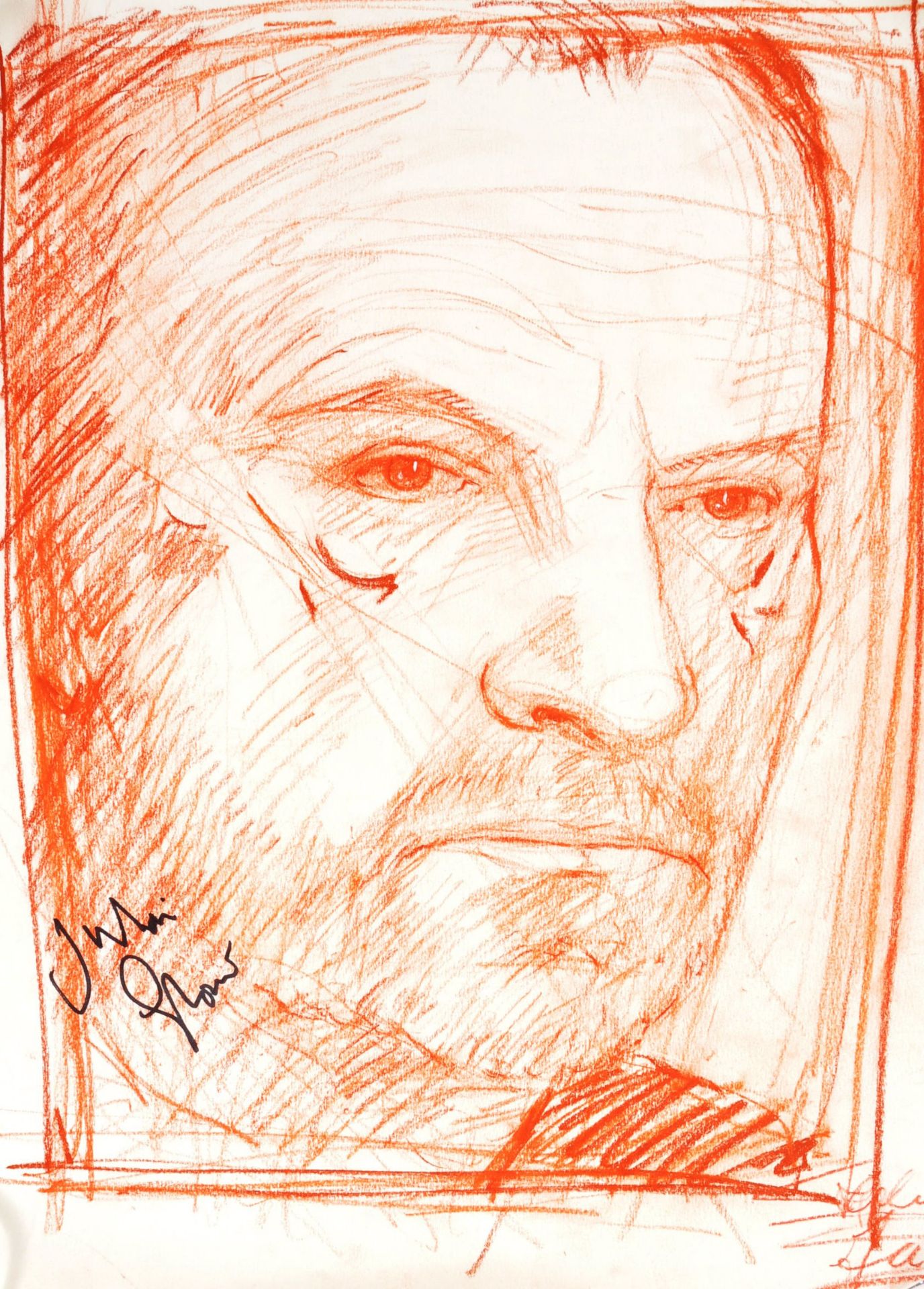 JULIAN GLOVER - PERSONALLY OWNED PASTEL SKETCH