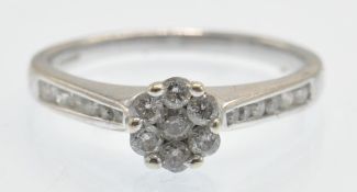 A Hallmarked 9ct White Gold & Diamond Ring