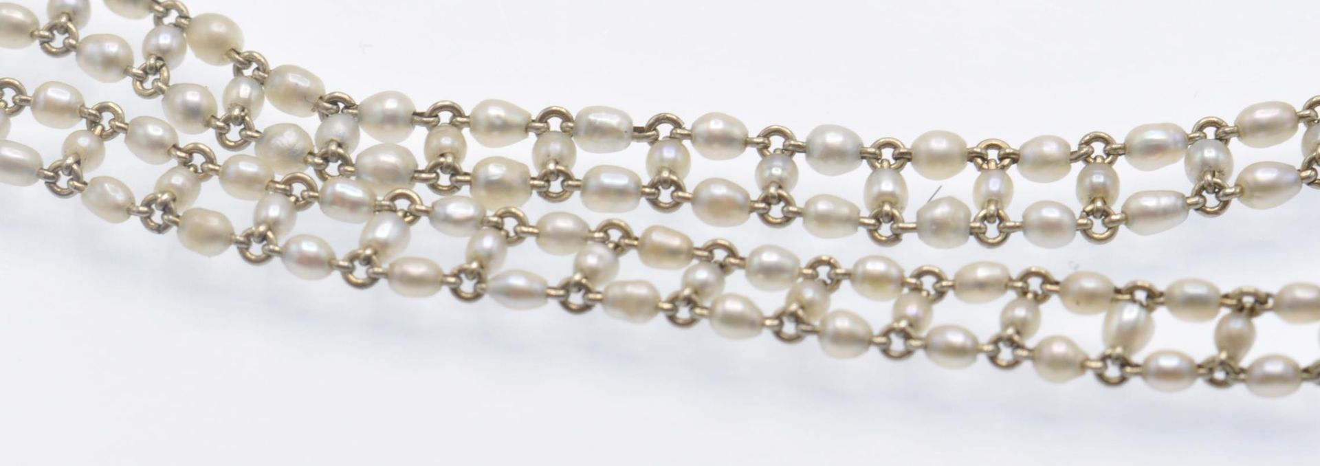 An 18ct Gold & Seed Pearl Choker Necklace - Bild 6 aus 6