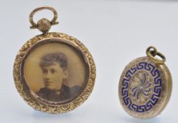 Two antique gold lockets