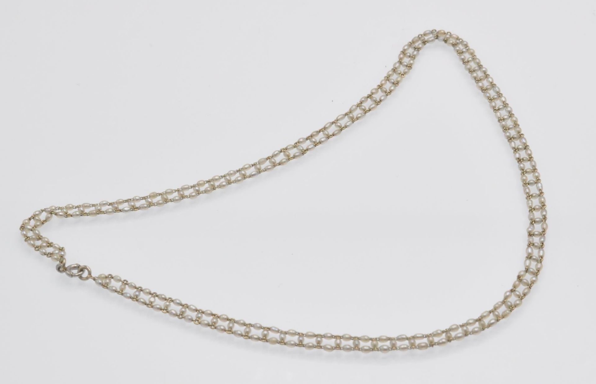 An 18ct Gold & Seed Pearl Choker Necklace - Bild 4 aus 6