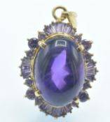 An 18ct Gold & Amethyst Cluster Pendant