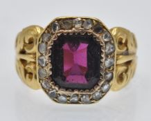 An Antique Garnet & Diamond Cluster Ring