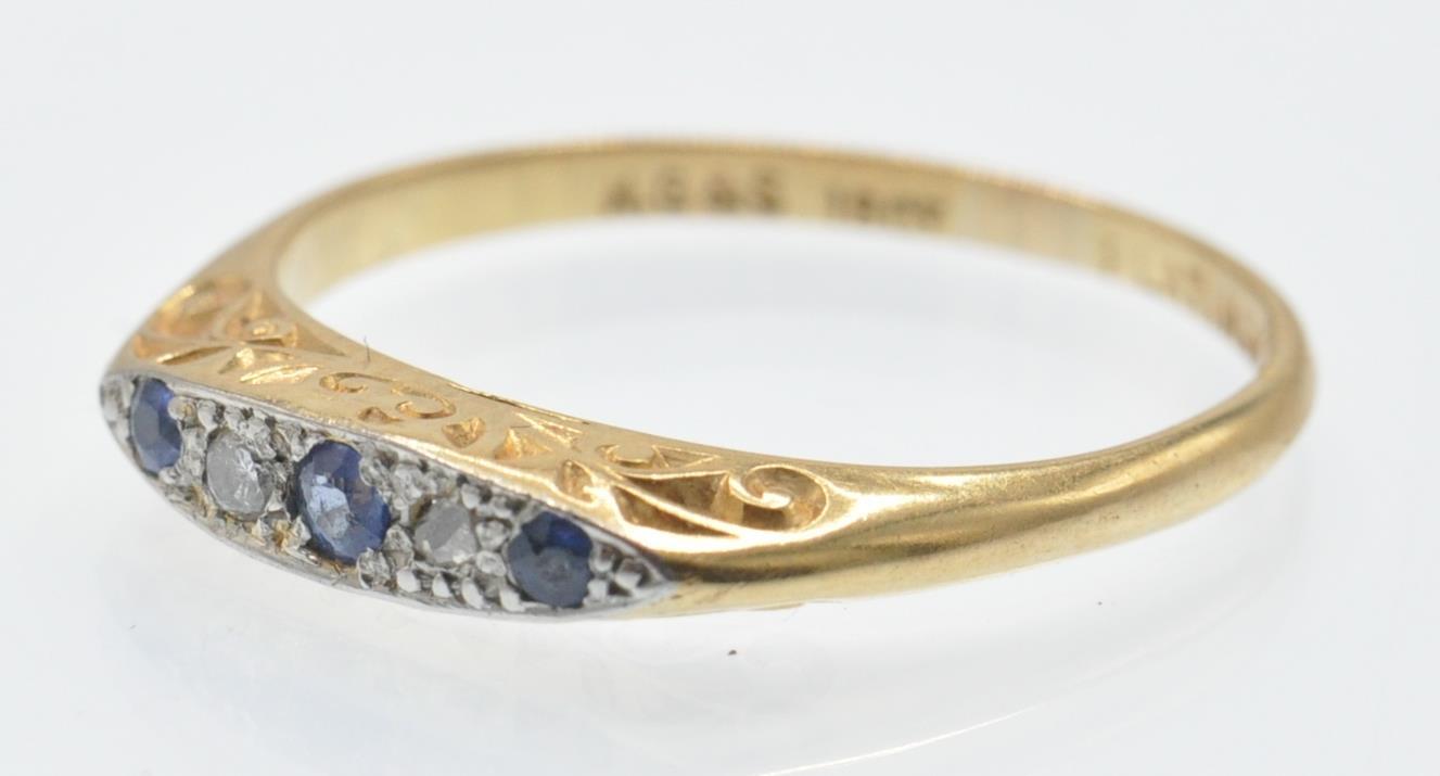 An 18ct Gold Platinum, Sapphire & Diamond Ring - Image 2 of 6