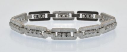 A French 18ct White Gold & Diamond Bracelet.