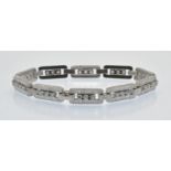 A French 18ct White Gold & Diamond Bracelet.