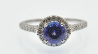 An 18ct White Gold Tanzanite & Diamond Cluster Ring