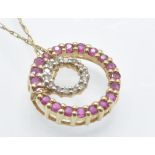 A 14ct / 9ct Gold Ruby & Diamond Pendant Necklace.