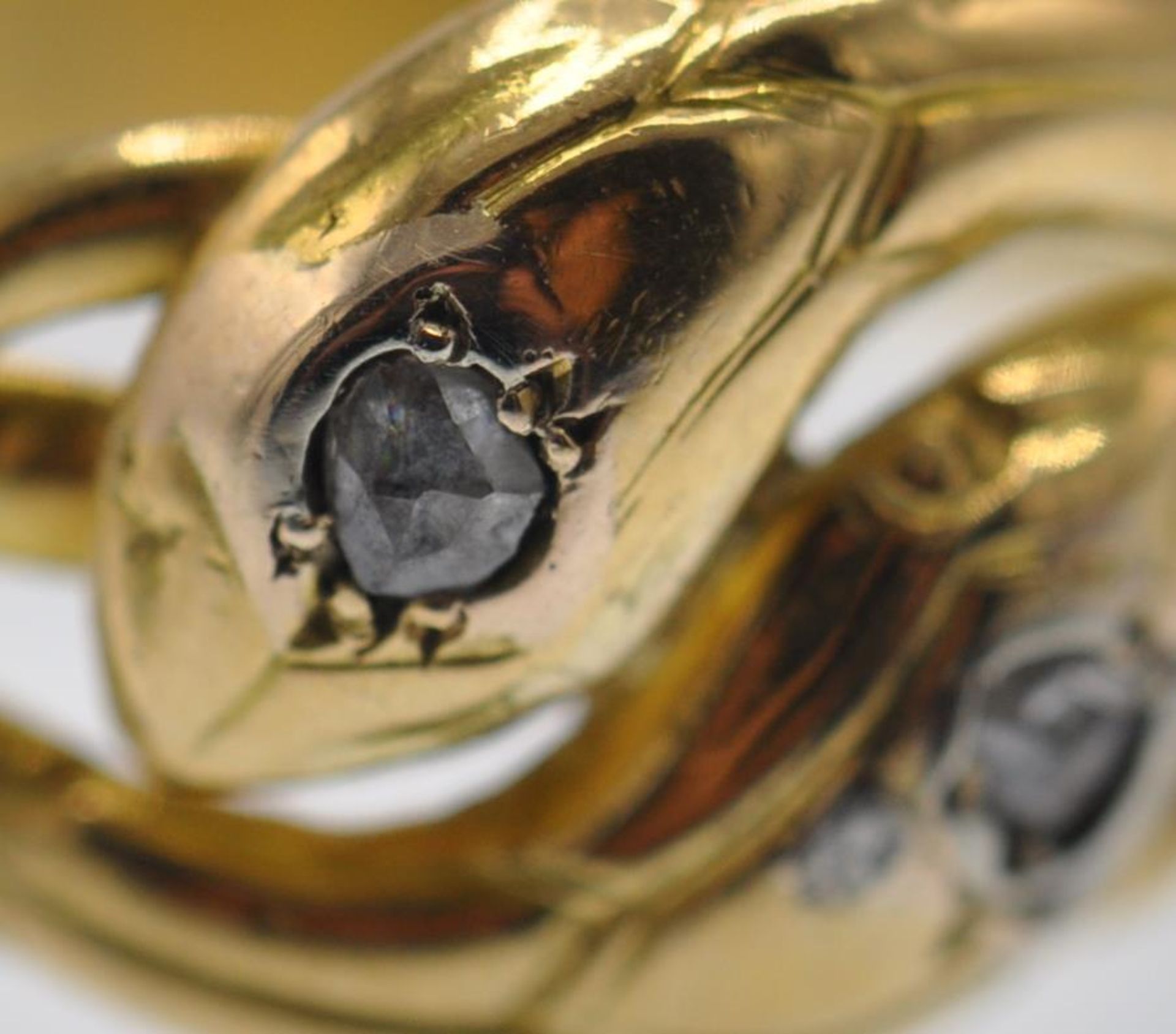 A French Antique 18ct Gold & Diamond Snake Ring - Bild 3 aus 7