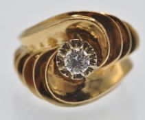 A French Art Deco 18ct Gold & Diamond Ring