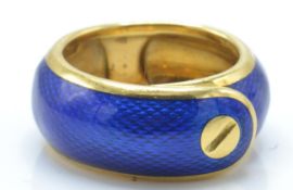 A French 18c gold and enamel ring by Van Cleef and