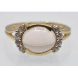 A Hallmarked 9ct Gold & Pink Gem Set Ring