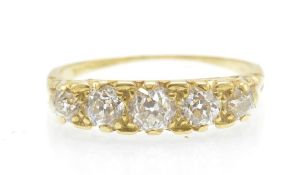 An Antique 18ct Gold & Diamond 5 Stone Ring