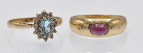 Two 9ct Gold & Gemstone Rings