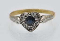 An Antique 18ct Gold Sapphire & Diamond Ring