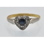 An Antique 18ct Gold Sapphire & Diamond Ring