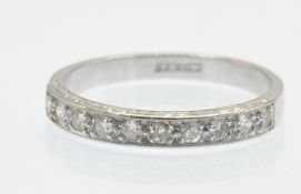 A 18ct White Gold & Diamond Half Eternity Band Ring