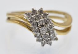 A Hallmarked 18ct Gold & Diamond Cluster Ring