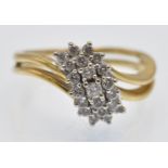 A Hallmarked 18ct Gold & Diamond Cluster Ring