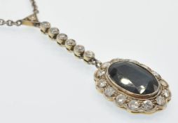 A 14ct Gold Sapphire & Diamond Pendant Necklace