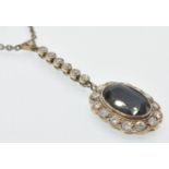 A 14ct Gold Sapphire & Diamond Pendant Necklace