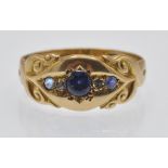 A Hallmarked 18ct Gold Gemstone & Diamond Ring